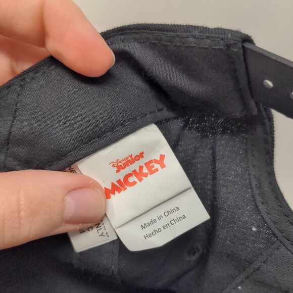 Disney Junior Mickey Boy's Snapback Hat Black OSFM Ears Distressed - Picture 9 of 9